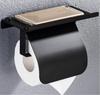 King's Arm Toilet Paper Holder with Shelf, Black (Single)