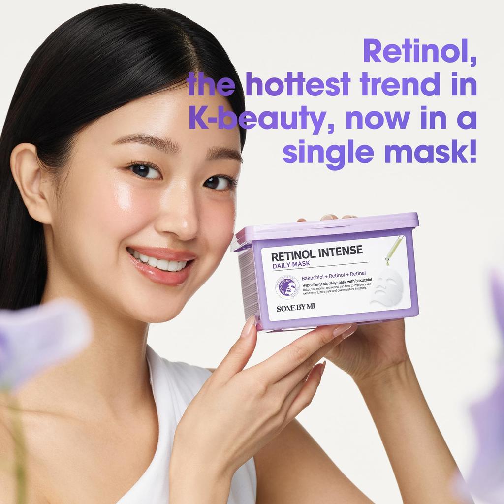 SOMEBYMI Official Retinol Daily RETINOL INTENSE DAILY Face Mask for Dry Korean Cosmetics Mask, 30-Pack, MASK, 30ea, Wrinkles, Firming, Pores, Skin,