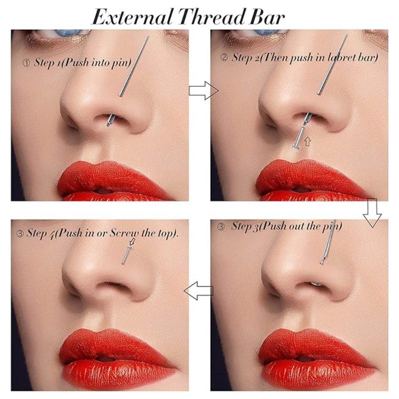 3Pcs Stainless Steel Piercing Tool Insertion Taper Set Body Piercing Tapers