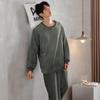 Men'S Pajamas Men'S Winter Flannel Thickened Fleece Autumn And Winter Coral Fleece Loungewear
