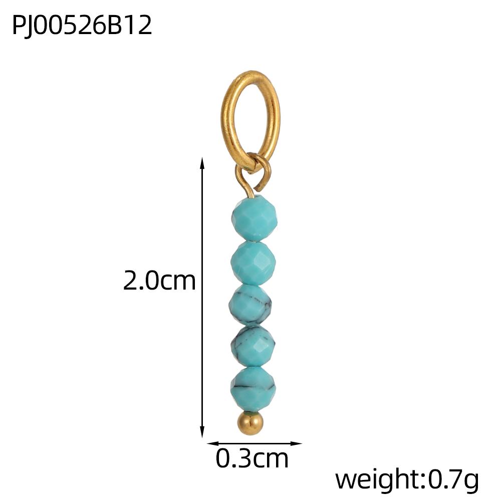 CARLIDANA2PCS Hot Sale Heart Colored Natural Stone Accessories Non Tarnish DIY Jewelry Plated Gold Stainless Steel Charm Pendant