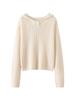 New Style Simple Temperament Women's Cashmere Hoodie Sweater with Full Body Cable Knit Base Layer