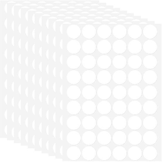 10 Sheets(540 Pieces) Round Blank Sticker Labels 1.2 Inch, Removable White Labels Stickers Dots Waterproof Labels Container Labels for Organizing 540 Pcs (10 Sheets)