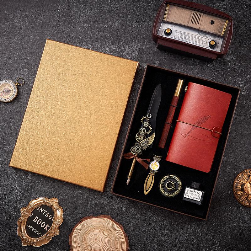 Set stilou Duker: Pană elegantă europeană retro pentru caligrafie cu ceară de sigiliu, perfectă pentru exersarea caligrafiei și prezentare în cutie cadou.