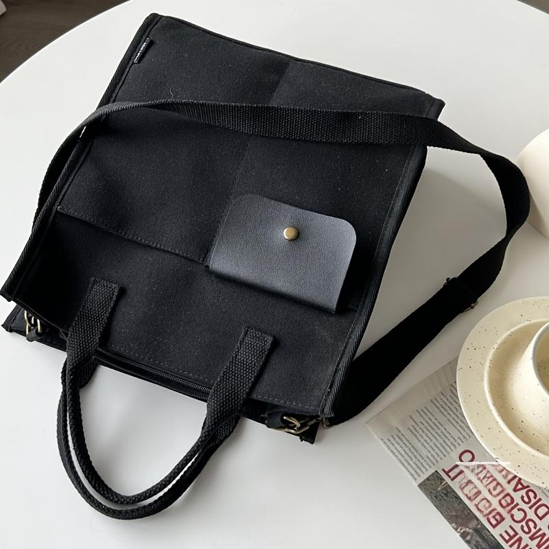 

Stylish And Minimalist Commuting Bag, Perfect for Students to Carry Books, Featuring a Shoulder Strap for Crossbody Use, Multiple Pockets for Women чорний
