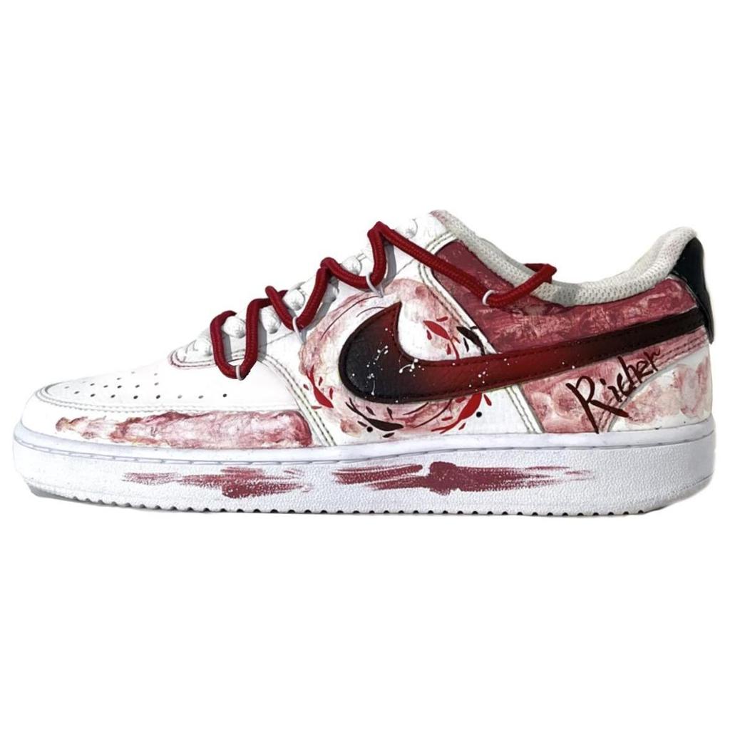 Nike Court Vision 1 Low Top Skateboard Shoes Men's Black Red White DH2987-101(Team61-)