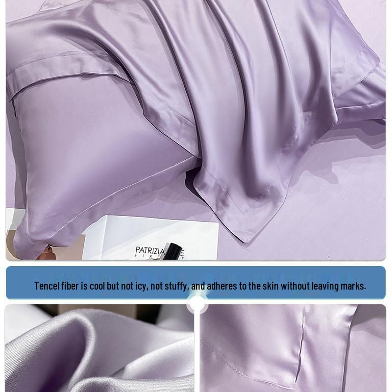 

Set of Two Tencel Silk Pillowcases - Solid Color for Home or Dormitory Use 48cm x 74cm