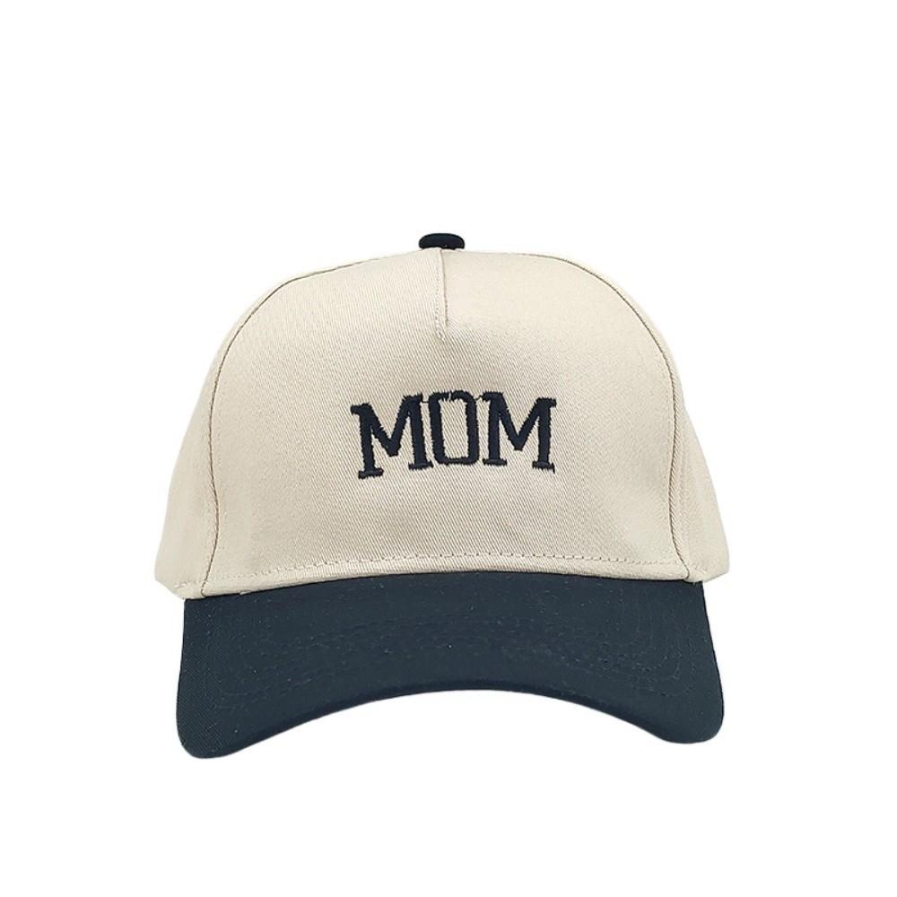 2pcs/set Vintage Letter Embroidered Mom Dad Baseball Cap Two-Tone Adjustable Couple Cap Sunscreen Hats For Man Women