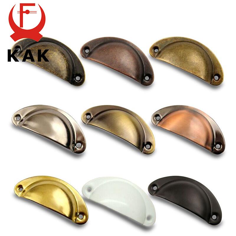KAK 2 Pezzi Maniglie per Cassetti da Cucina Armadietti Manopole per Mobili Maniglie a Conchiglia Ottone Antico