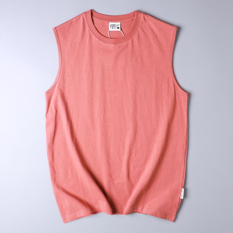 Export Men's Tail Goods Summer Fashion Brand Cotton Sports Undershirt Vest Loose Casual Workout Sleeveless Waistcoat T-shirt