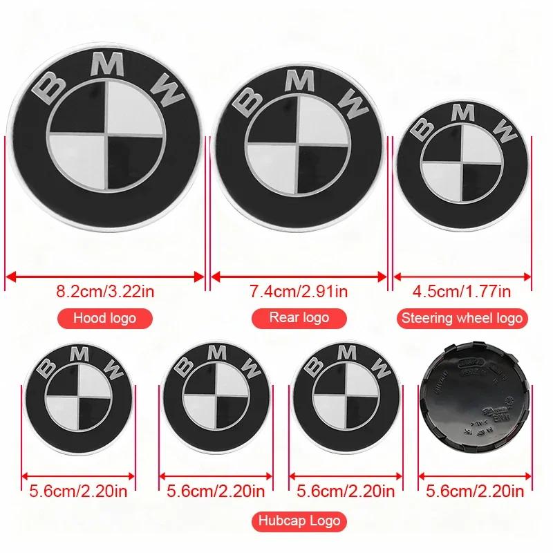 7Pc Steering Wheel Sticker, Wheel Center Caps, Front & Rear Emblems 56/68mm Steering Wheel Sticker 45mm For BMW G23 F18 G80