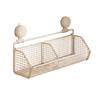 Suction Cup Wall Storage Basket with Iron Wire Frame for Kitchen Bathroom Countertop and Sink Side Storage Use