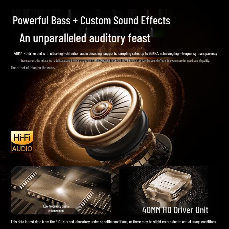 Picun NC60 Wireless Active Noise Cancelling Over-Ear Headphones