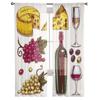 Flasche und Gläser Wein Weintraube und Käse Chiffon Gardinen Wohnzimmer Schlafzimmer Fenster Voiles Tüll Vorhang