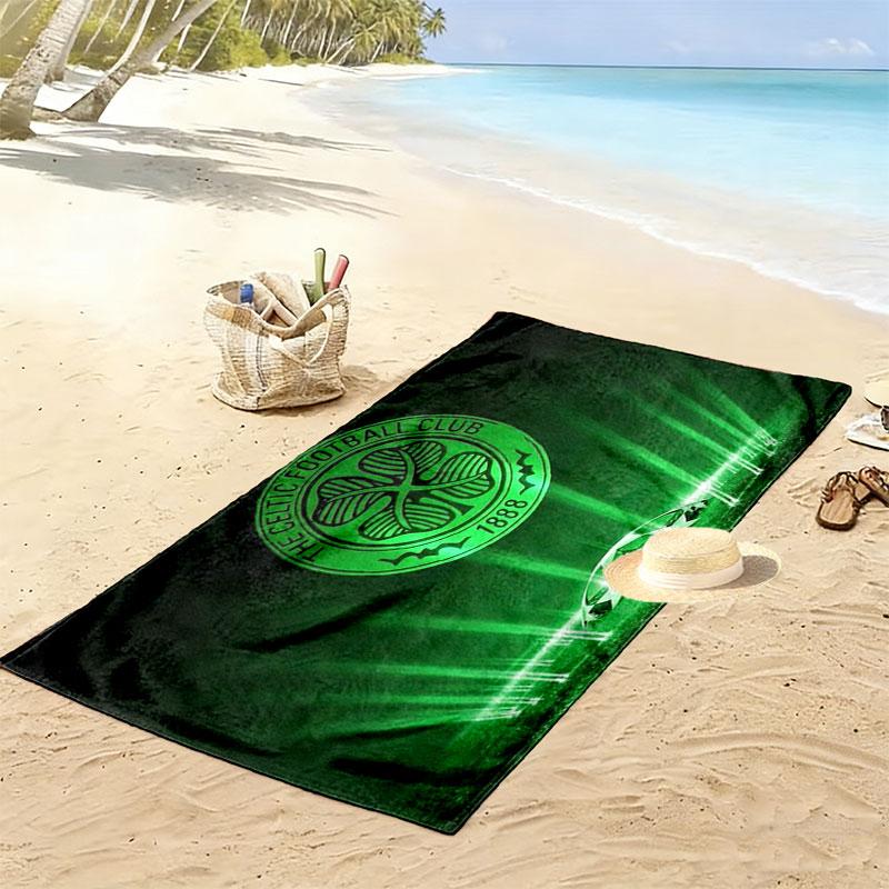 Asciugamano da Spiaggia Stampa Celtic Football Club, Asciugamano Grande Morbido Asciugatura Rapida per Spiaggia Campeggio Nuoto