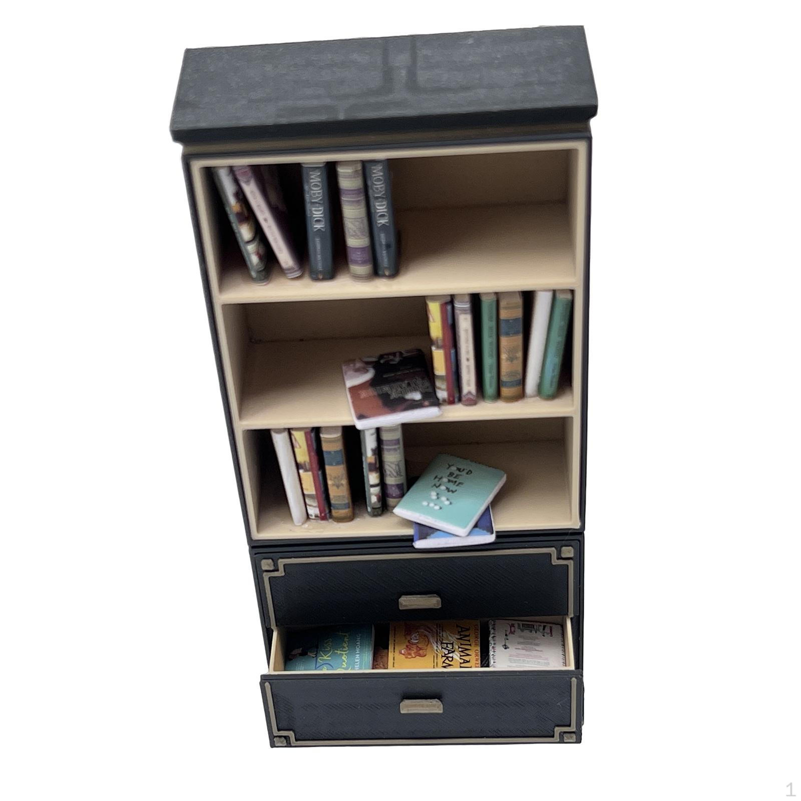 

1/12 Dollhouse Bookcase Mini Storage Rack Doll House Decor Craft DIY Projects Collection Desktop