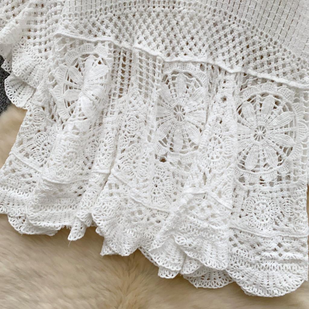 Dimanaf 2025 New Tees Summer Women Beach T-Shirt Basic Fashion Tops Lace Tees Casual Loose White