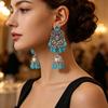 Bohemian Rhinestone Tassel Earrings: Retro European & American Style, High-End Exaggerated Design
