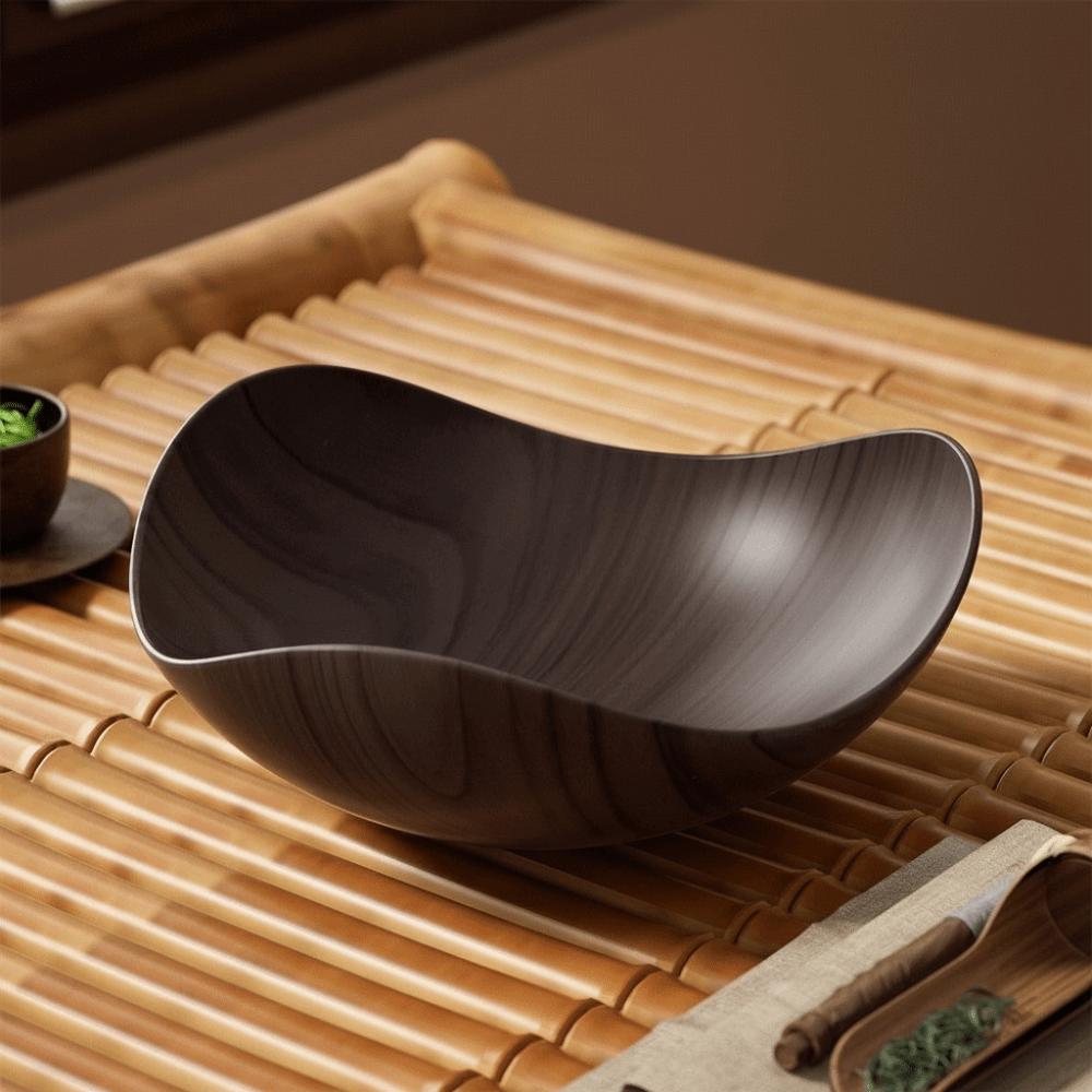 3 Stück/Set Japanischer Stil Imitation Holzmaserung Obstschale Große Kapazität Snackteller Küchenaufbewahrung