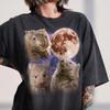 Wombat Full Moon Galaxy T-Shirt, Celestial Animal Lover Tee (DTF Print)