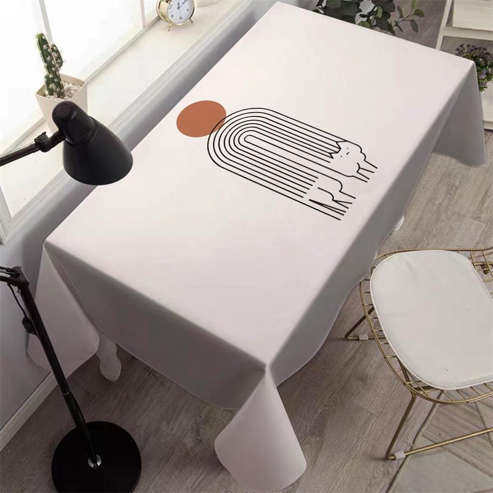 Jednoduchý voděodolný ubrus v severském stylu Obdélníkový potah na stůl Jídelní Podložka na konferenční stolek do kuchyně Obývacího pokoje Nappe Tapete