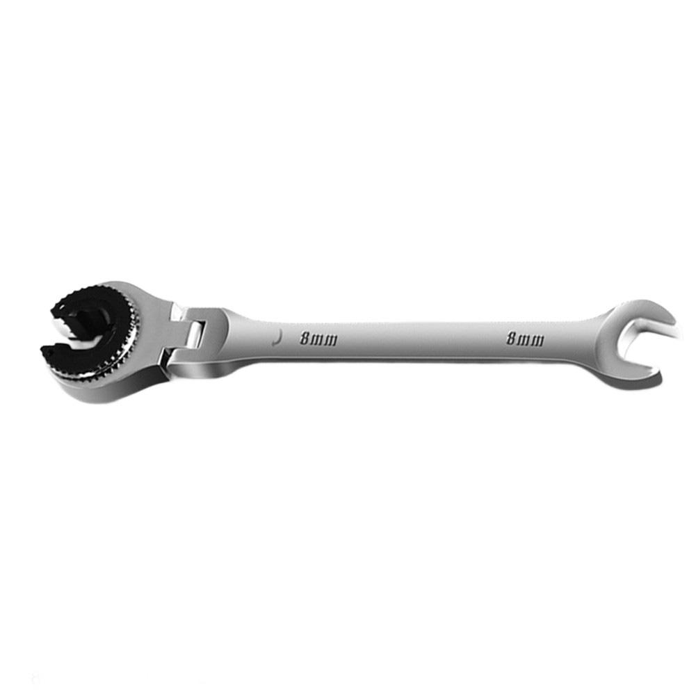 8-19mm Flexible Head Ratcheting Wrench Metric Tubing Ratchet Open End Hand Tool For Automotive And Home Use