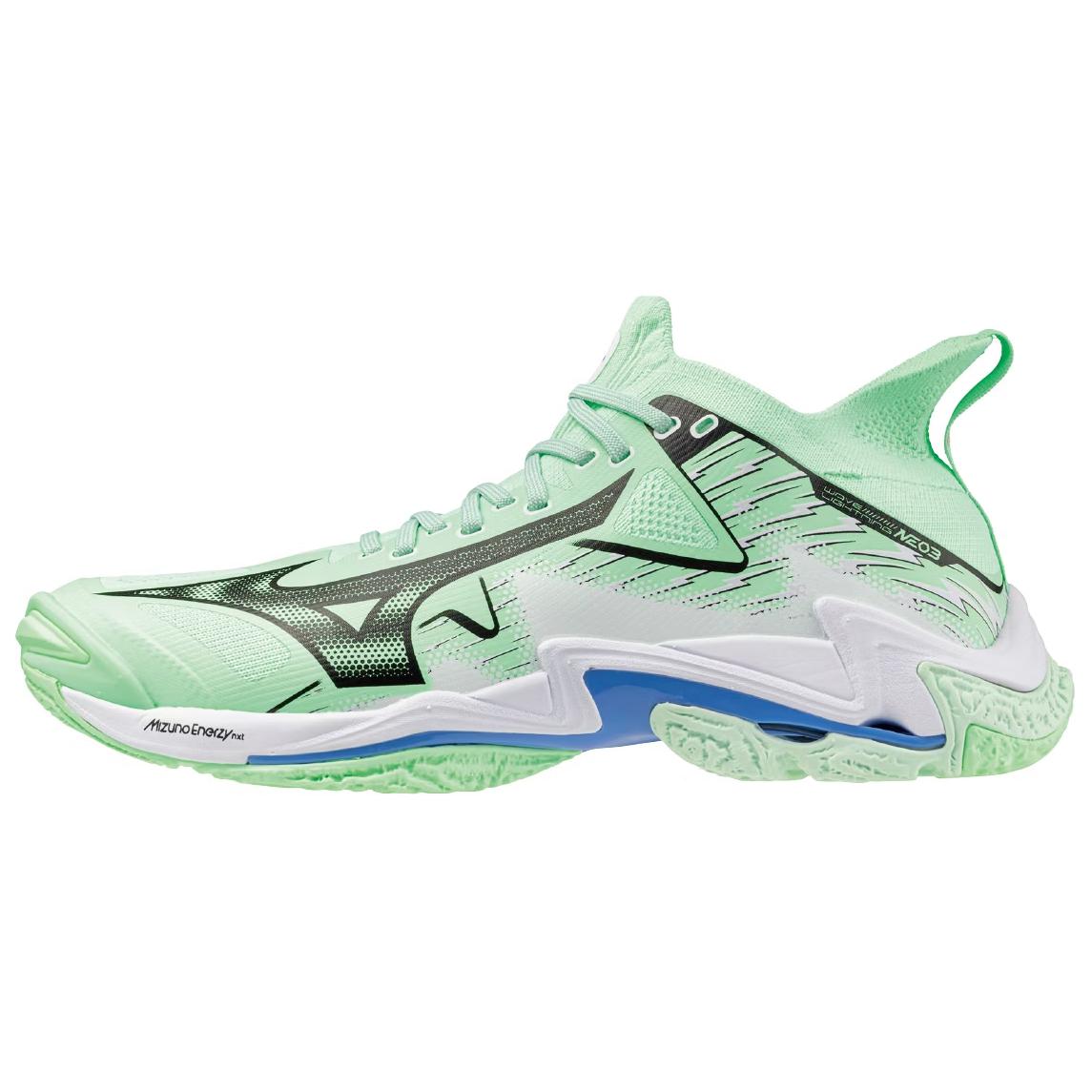 

Кроссовки унисекс Mizuno Wave Lightning Neo 3 Neo Mint Зеленый Черный Цвет Морской волны V1GA240286 36