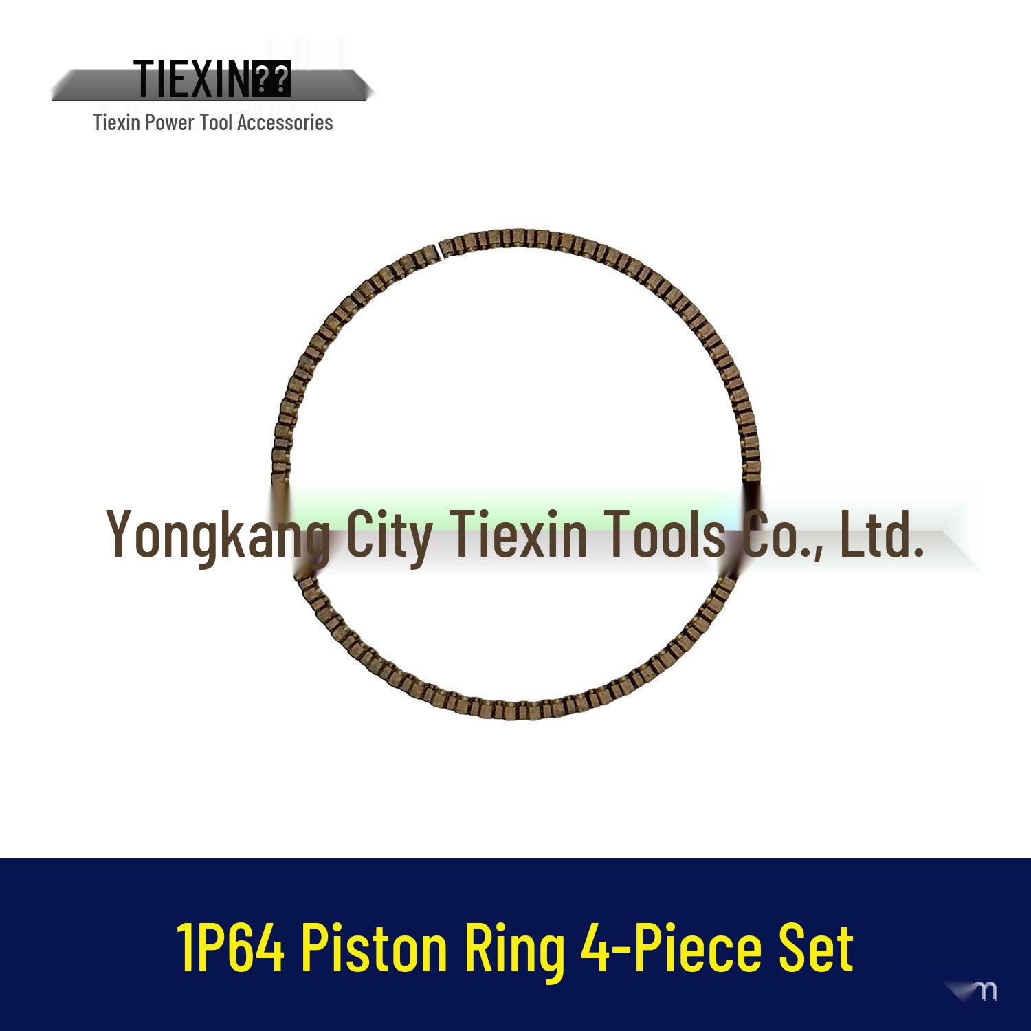 

1P64 4-Piece Universal Piston Ring Set for Air Compressor, Gasoline Engine, Water Pump