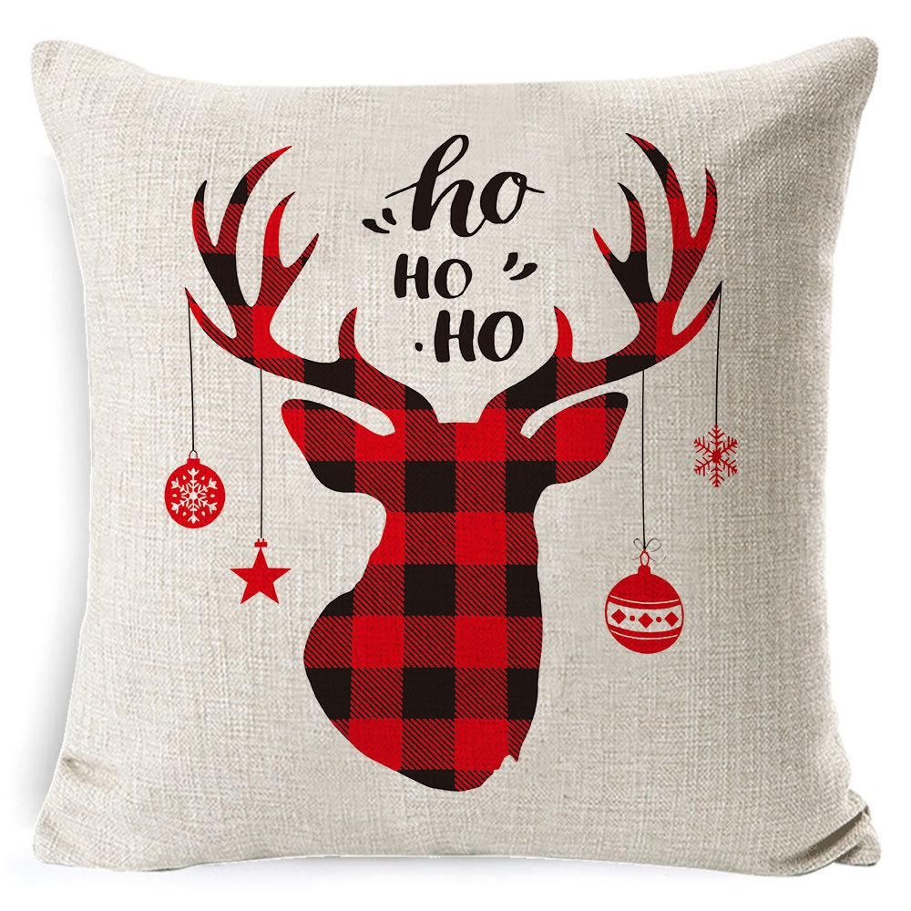 New Christmas Pillow Cover Four-piece Set Pillow Cushion Office Lumbar Backrest Decorative Backrest