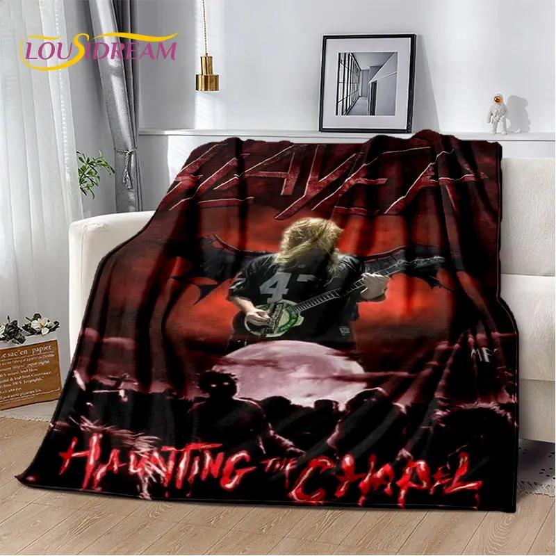 Slayer Heavy Metal Band Weiche Plüschdecke, Flanelldecke, Überwurfdecke für Wohnzimmer, Schlafzimmer, Bett, Sofa, Picknick-Abdeckung, warme Kinder