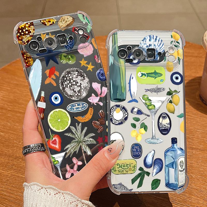 Octopus Starfish Pattern Case For Google Pixel 9 Pro XL 9A Shockproof TPU Silicone Clear Soft Cover