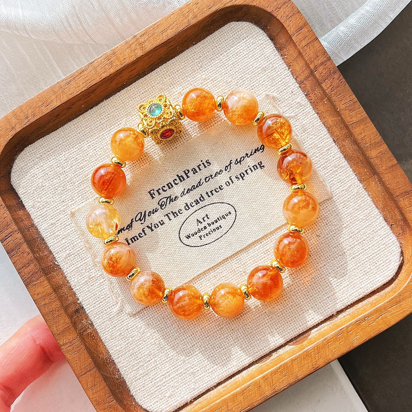 10Mm Autumn And Winter Maillard Style High Quality Natural Citrine Bracelet Bracelet.