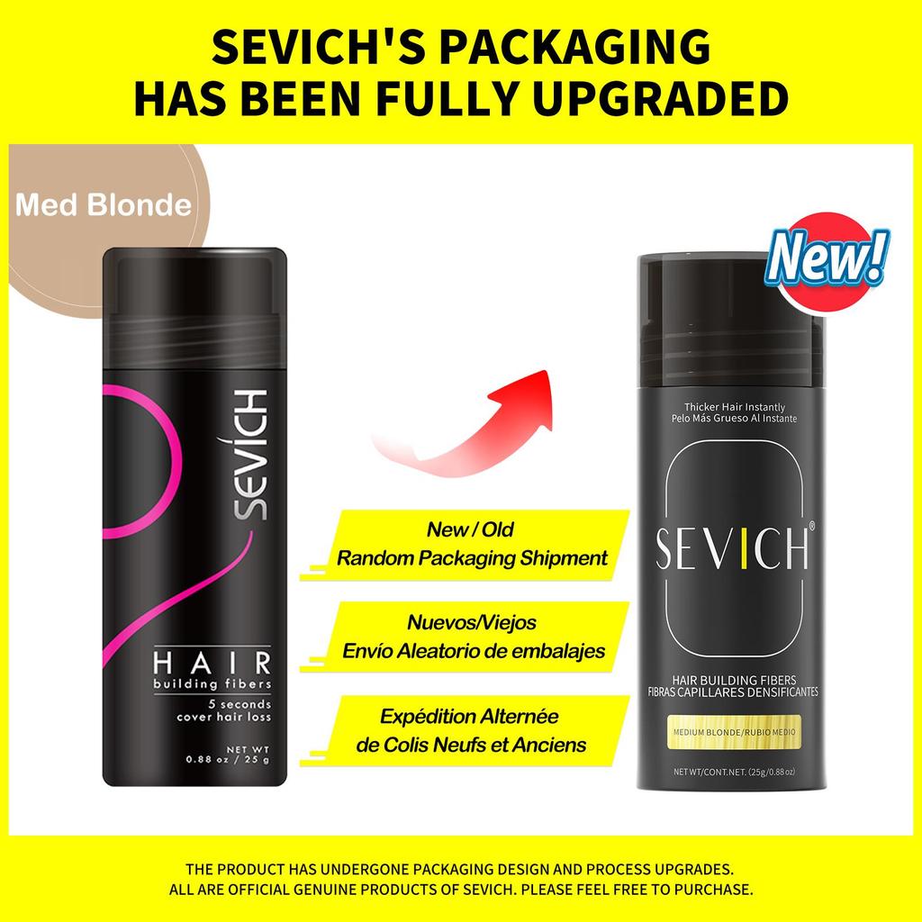 SEVICH Hair Fibers Powder 25g Natural Keratin Hair Building Fiber Instantly Thickens & Volumizes For Men Women Hair Concealer Powder