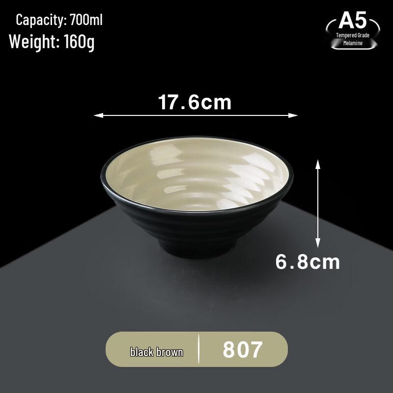 A5 Melamine Imitation Porcelain Soup & Ramen Bowls - Pack of 10