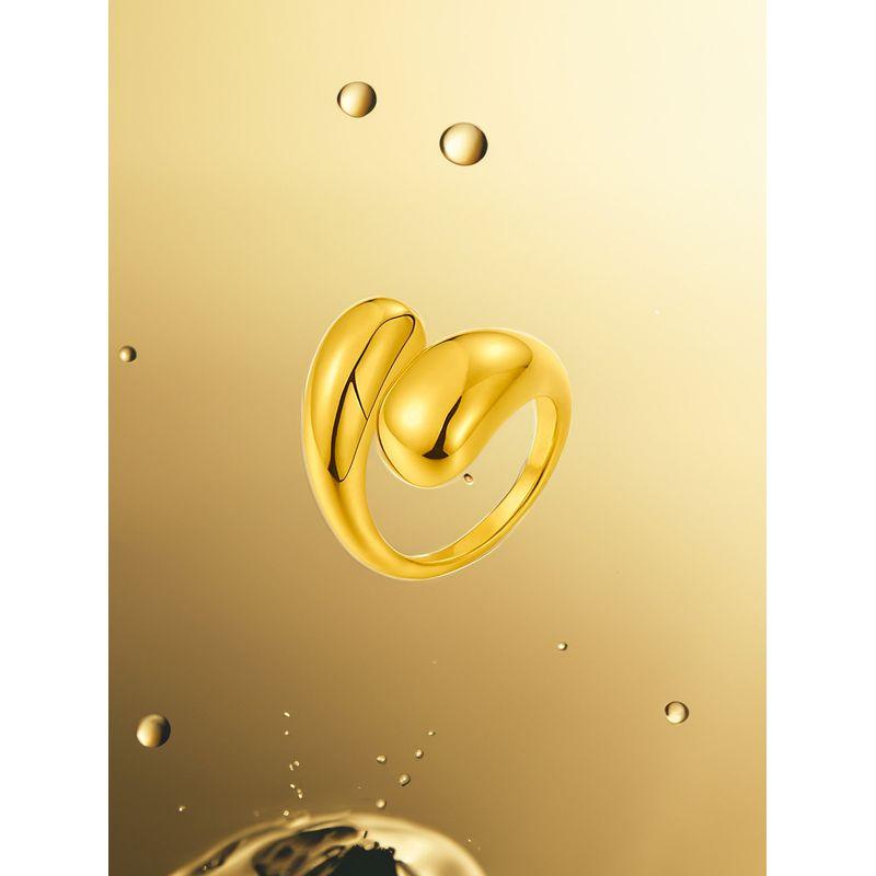 Niche Style Hip Hop Style Female Neutral Titanium Steel No Fading Water Drops Water Drops-Gold Adjustable Opening