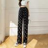 Ice silk wide-leg pants women's summer thin new Chinese ink cool pants high-waisted casual pants trousers women's clothing