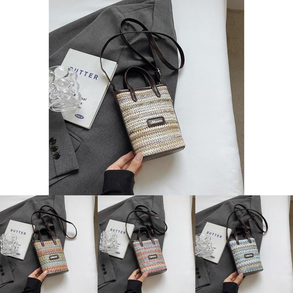 Stylish Minimalist Handbag For Women 2024 Summer New Casual Phone Purse In Orange And Blue