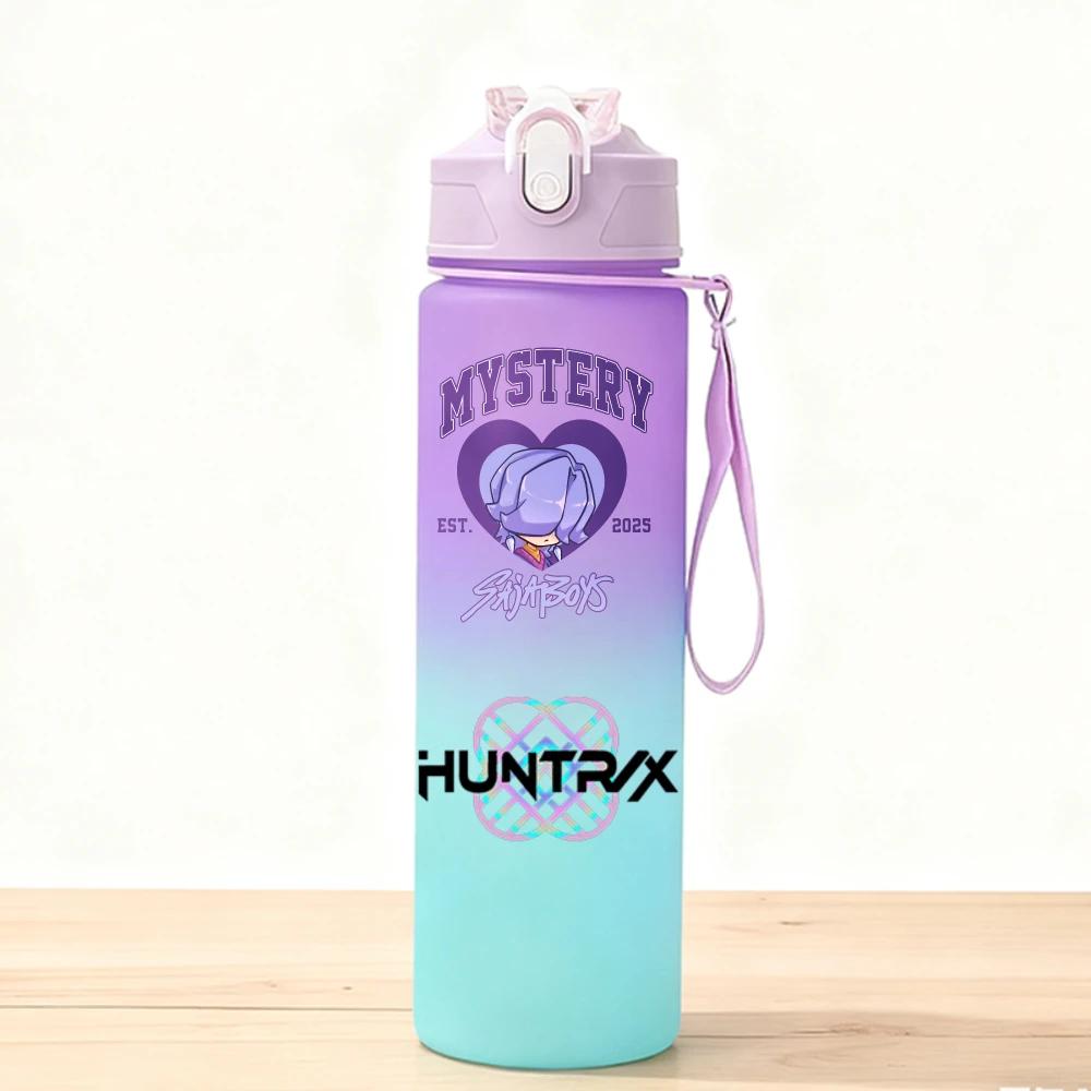 750ML KPop Demon Hunters Sport Water Bottle Adorable Cartoon Anime Plastic Cup Portable Cold Drink Box designed for Children Children