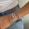 Punk Minimalist Geometric Bracelets Set For Women Retro Hip Hop Boho Stackable Design Open Bangle