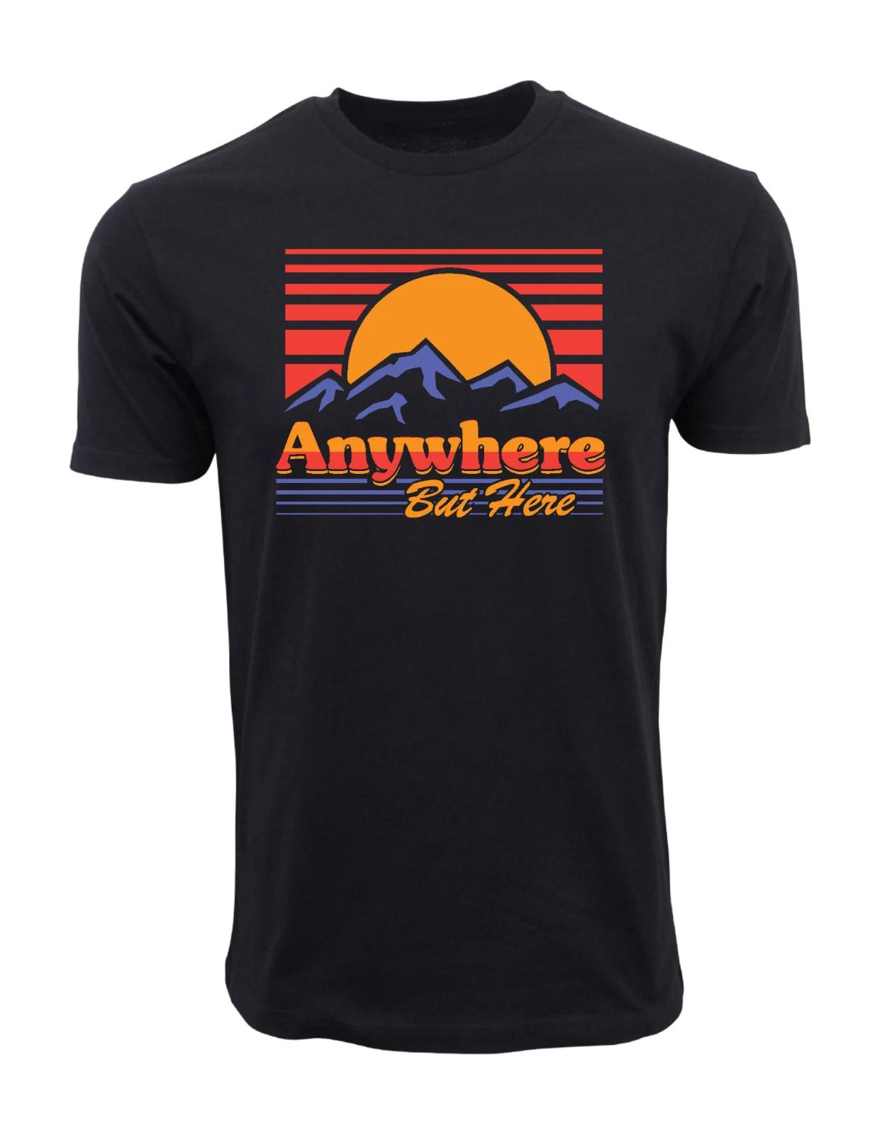 Unisex Adult Casual Graphic ANYWHERE BUT HERE EXPLORE T SHIRT T-Shirt XXXXL