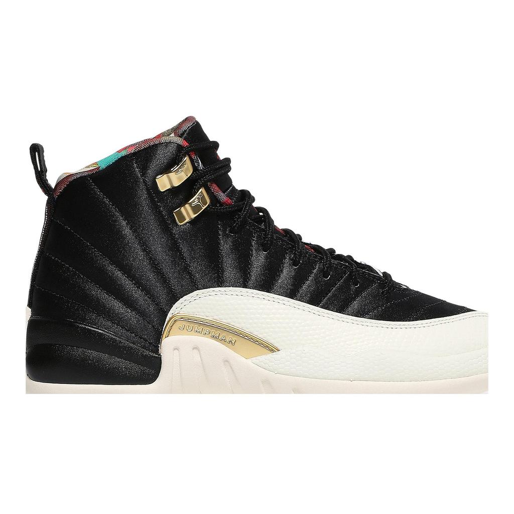 Air Jordan 12 Retro Grade School 'Chinese New Year' 2019 (Unisex) Black / Sail-Metallic Gold-True Red Kids' Basketball Shoes BQ6497 006