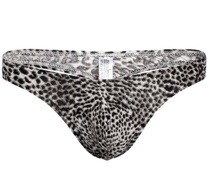 DauStage Leopard Size Men's T-Back Panties, Print, Underwear, 2-Pack (12, 2-Color Set, L)