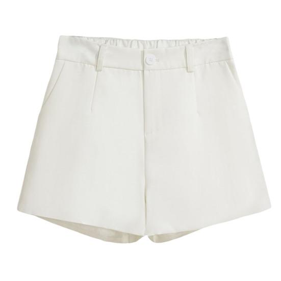 Short Pants A-line Keep Cooling Office Lady Chic Solid Color Women Shorts Garment