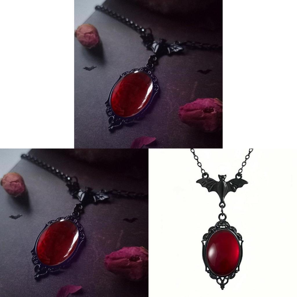 Gothic Bat Necklace For Women With Vampire Pendant And Cross Chain Style