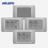 DELEFU Brazilian Model 118 Type 10A/20A Stainless Steel Grey Durable PC USB Socket with Type-C 20W Fast Charging