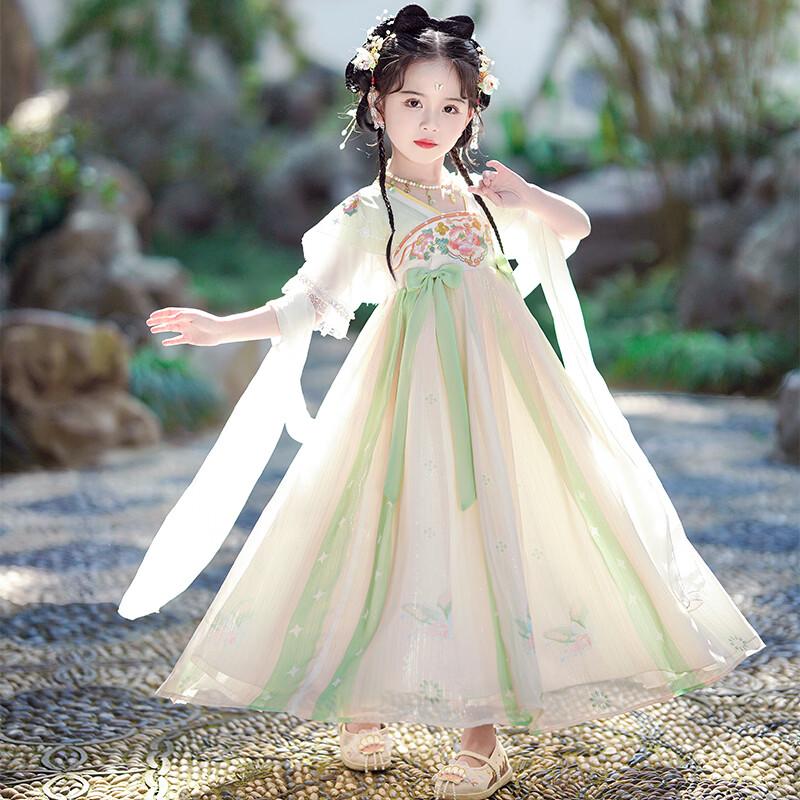 Girls' Hanfu Summer Embroidered Dress