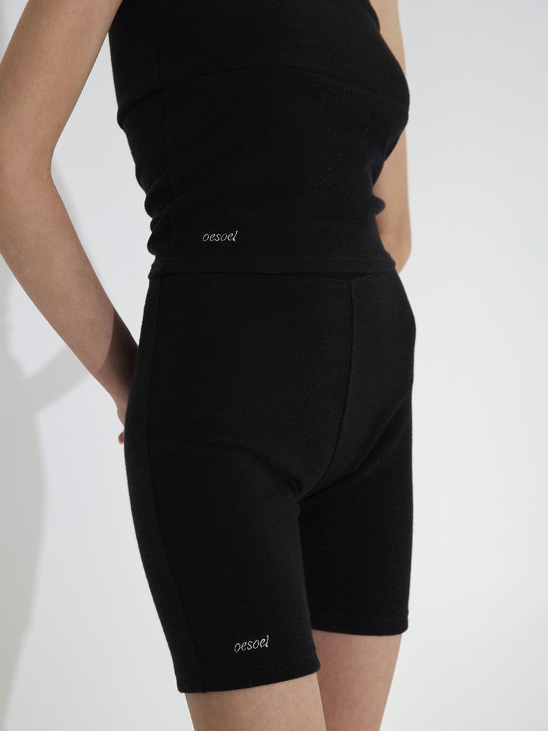 Oisoel Glitter Knit Shorts - Black