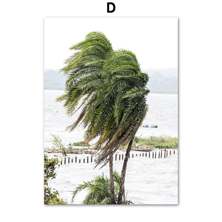 Green Tree Mountain River Boat Sunflower Wall Art Canvas Painting Nordic Posters And Prints Wall Pictures For Living Room Decor