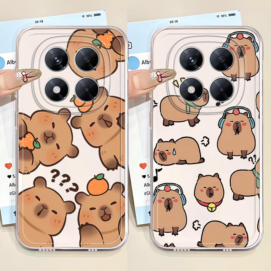 Capybara Cartoon Cute Case for Xiaomi Poco X4 GT X3 NFC X4 M3 X3 Pro X5 Clear Soft