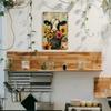 Retro Sunflower Cow Metal Wall Decor, Home Art Poster